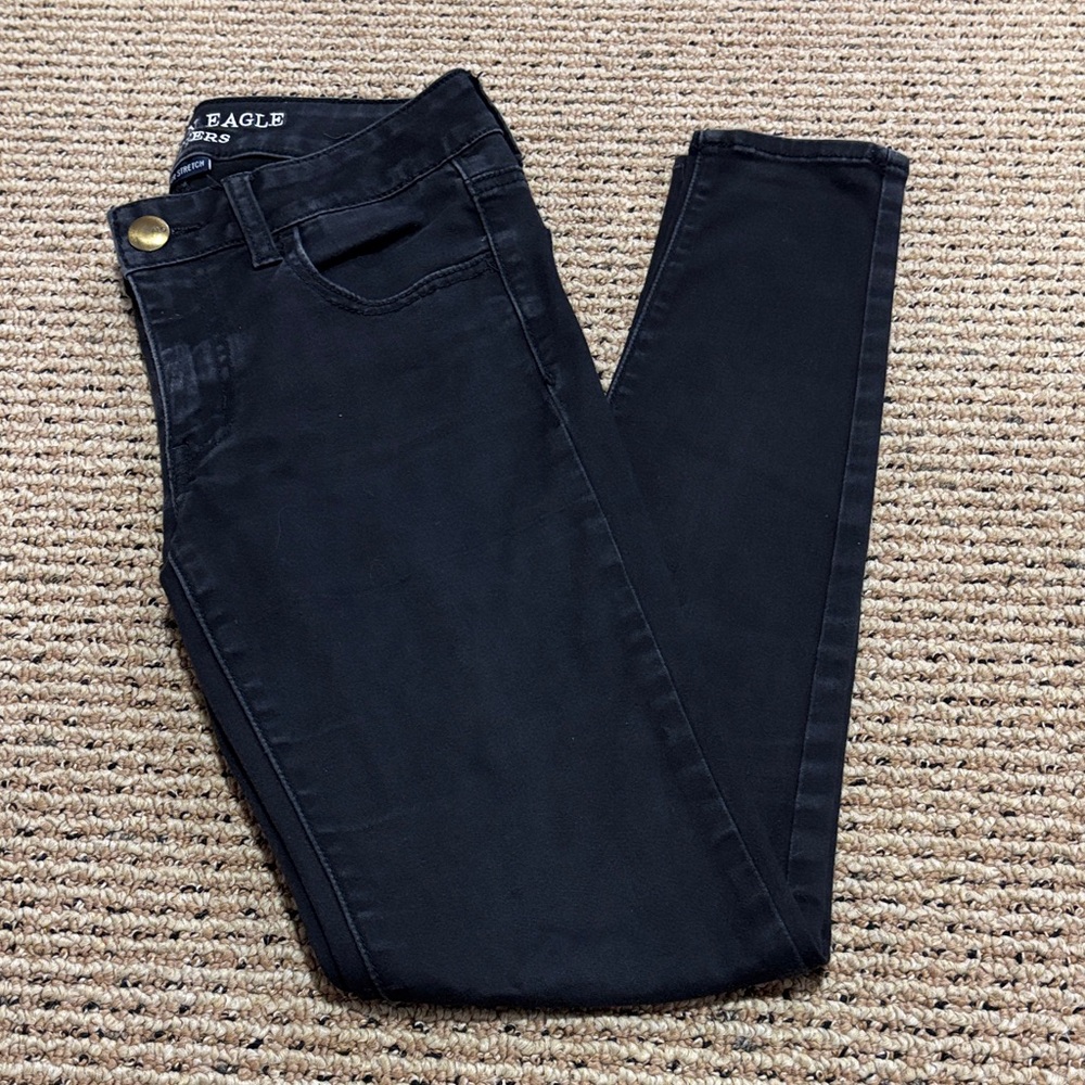 American Eagle Outfitters Women's Black Jeggins - Picture 1 of 10